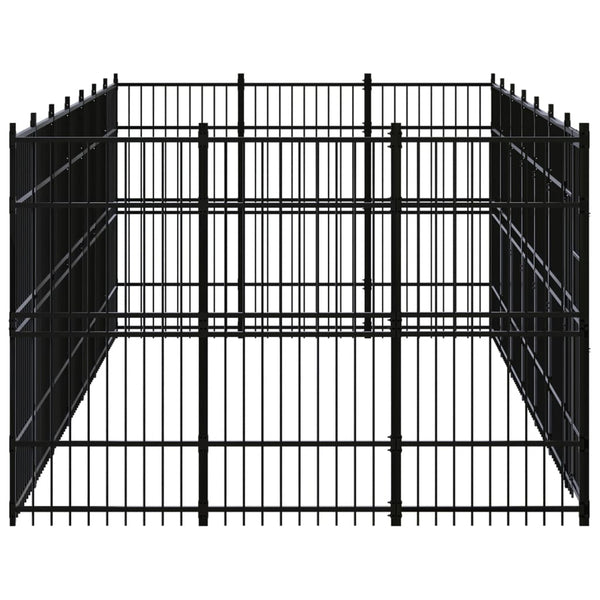 vidaXL Outdoor Dog Kennel Steel 19.35 m²
