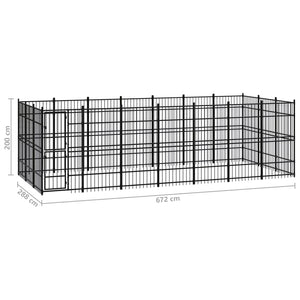 vidaXL Outdoor Dog Kennel Steel 19.35 m²