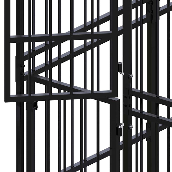 vidaXL Outdoor Dog Kennel Steel 24.88 m²