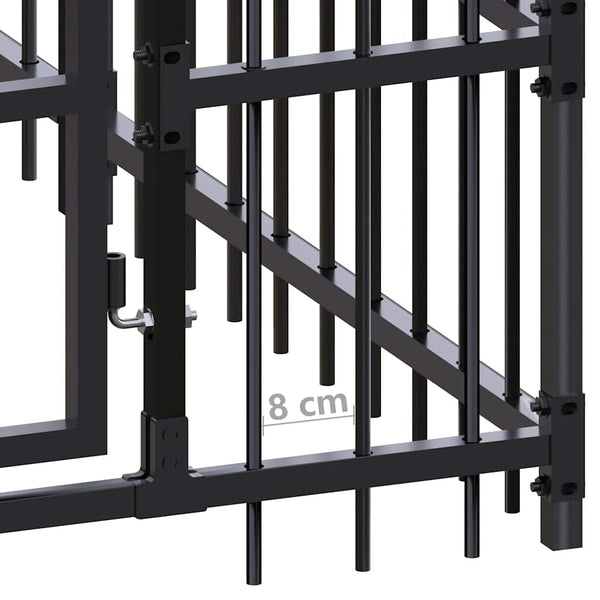 vidaXL Outdoor Dog Kennel Steel 24.88 m²