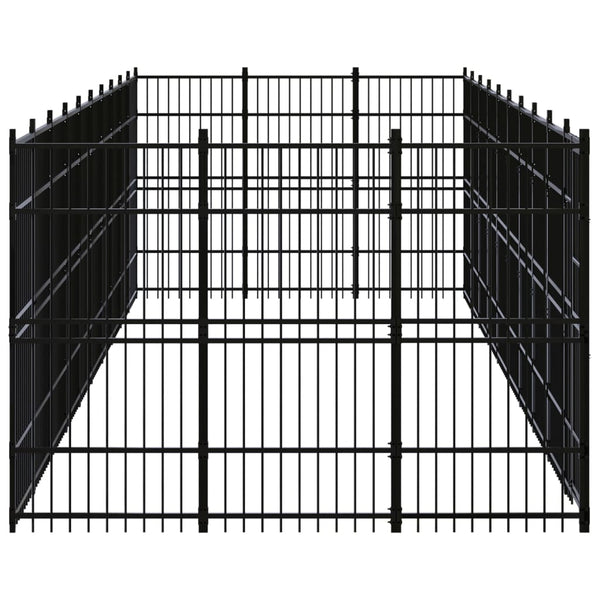 vidaXL Outdoor Dog Kennel Steel 27.65 m²