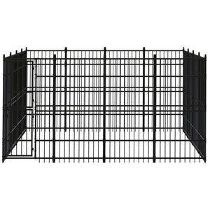 vidaXL Outdoor Dog Kennel Steel 14.75 m²