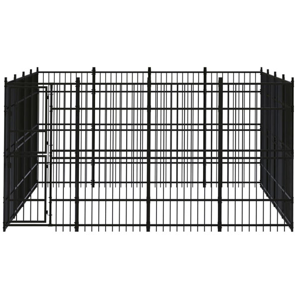 vidaXL Outdoor Dog Kennel Steel 14.75 m²