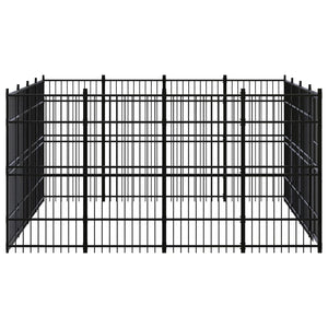 vidaXL Outdoor Dog Kennel Steel 14.75 m²