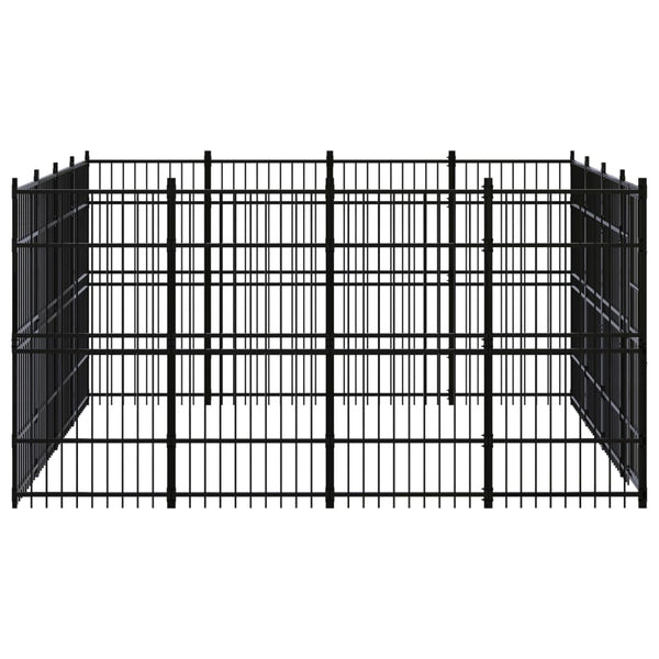 vidaXL Outdoor Dog Kennel Steel 14.75 m²