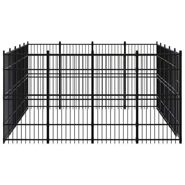 vidaXL Outdoor Dog Kennel Steel 18.43 m²