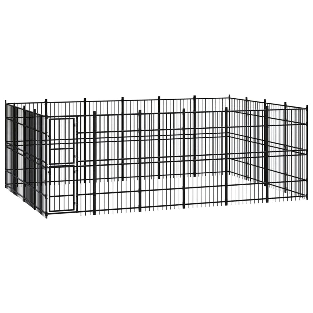 vidaXL Outdoor Dog Kennel Steel 22.12 m²