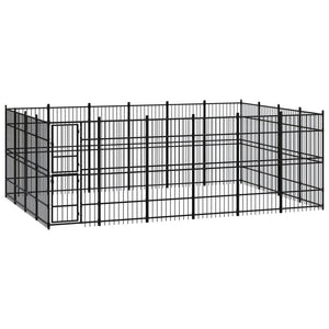 vidaXL Outdoor Dog Kennel Steel 22.12 m²