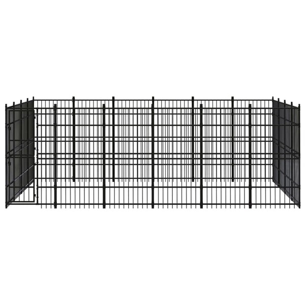 vidaXL Outdoor Dog Kennel Steel 22.12 m²