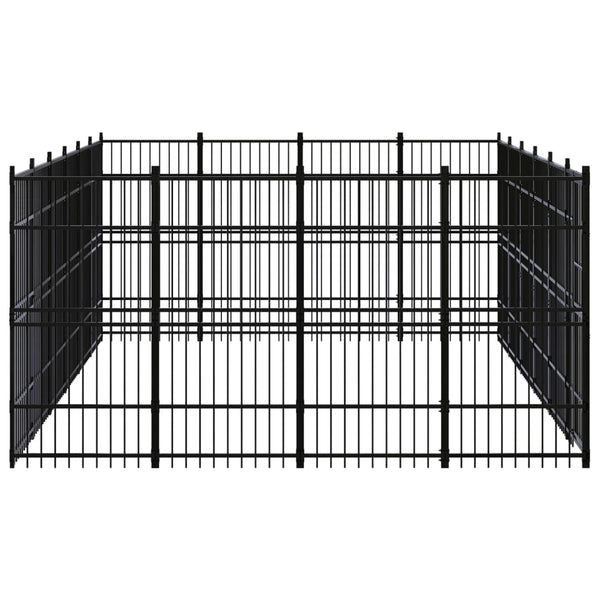 vidaXL Outdoor Dog Kennel Steel 22.12 m²