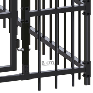 vidaXL Outdoor Dog Kennel Steel 22.12 m²