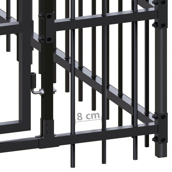 vidaXL Outdoor Dog Kennel Steel 22.12 m²