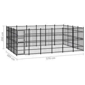 vidaXL Outdoor Dog Kennel Steel 22.12 m²