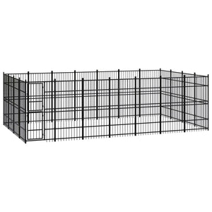 vidaXL Outdoor Dog Kennel Steel 25.8 m²