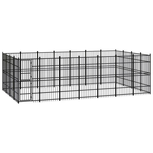 vidaXL Outdoor Dog Kennel Steel 25.8 m²