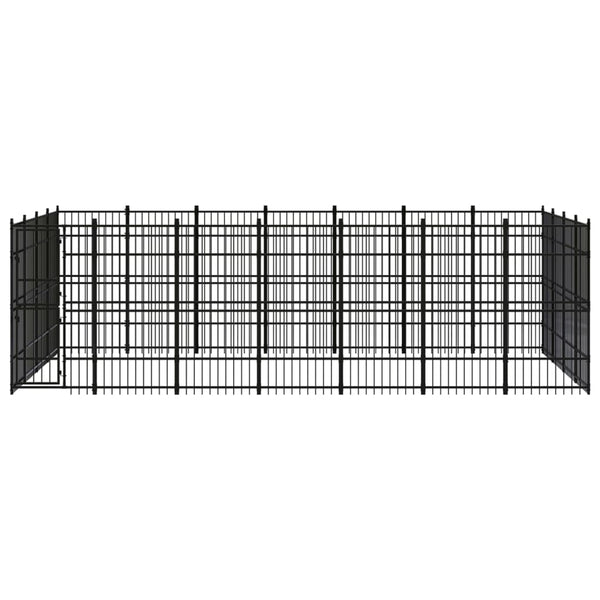 vidaXL Outdoor Dog Kennel Steel 25.8 m²