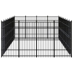 vidaXL Outdoor Dog Kennel Steel 29.49 m²