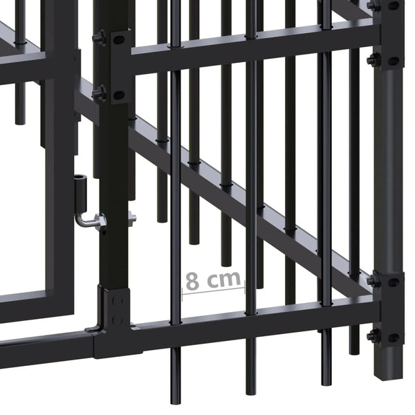 vidaXL Outdoor Dog Kennel Steel 29.49 m²