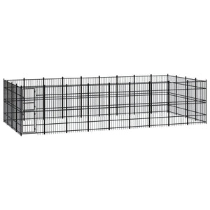 vidaXL Outdoor Dog Kennel Steel 33.18 m²