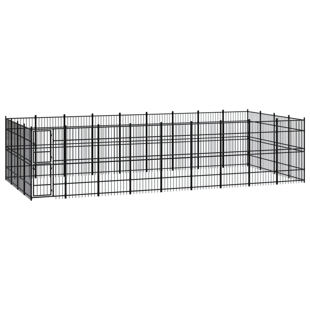 vidaXL Outdoor Dog Kennel Steel 33.18 m²
