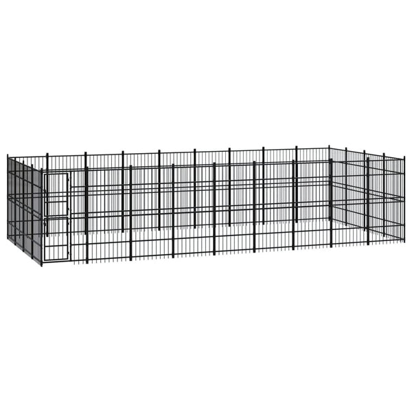 vidaXL Outdoor Dog Kennel Steel 33.18 m²