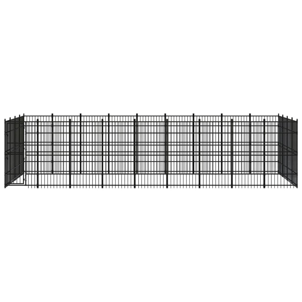 vidaXL Outdoor Dog Kennel Steel 33.18 m²
