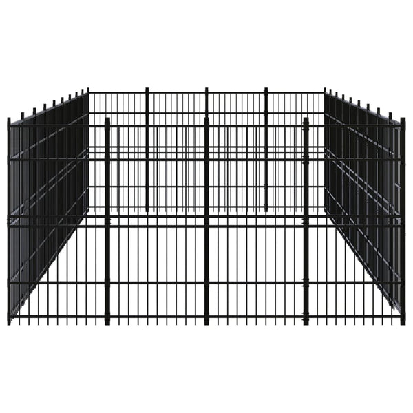 vidaXL Outdoor Dog Kennel Steel 33.18 m²