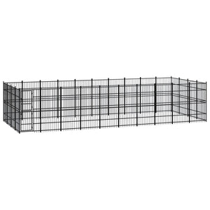 vidaXL Outdoor Dog Kennel Steel 36.86 m²