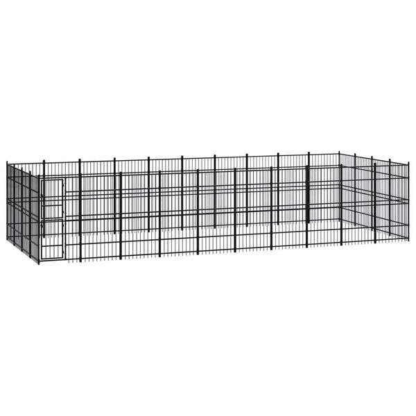 vidaXL Outdoor Dog Kennel Steel 36.86 m²
