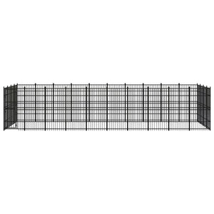 vidaXL Outdoor Dog Kennel Steel 36.86 m²