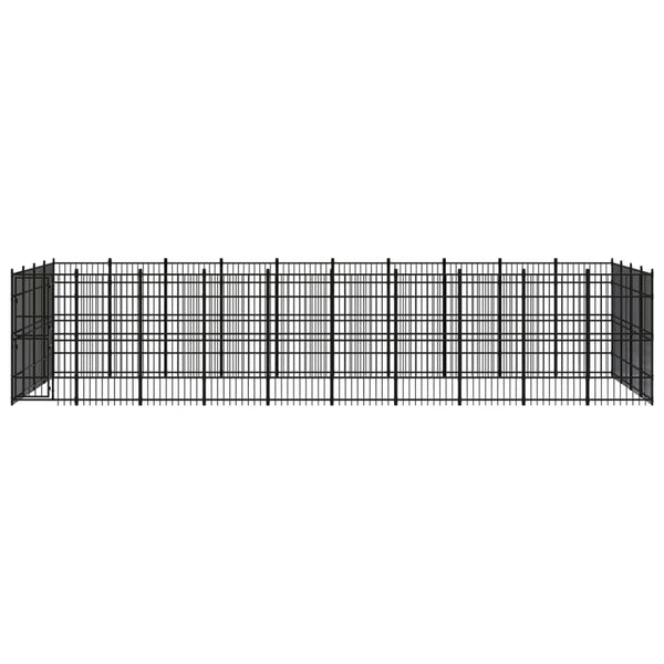 vidaXL Outdoor Dog Kennel Steel 36.86 m²