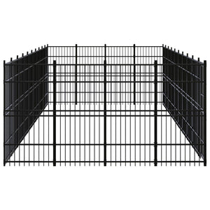 vidaXL Outdoor Dog Kennel Steel 36.86 m²
