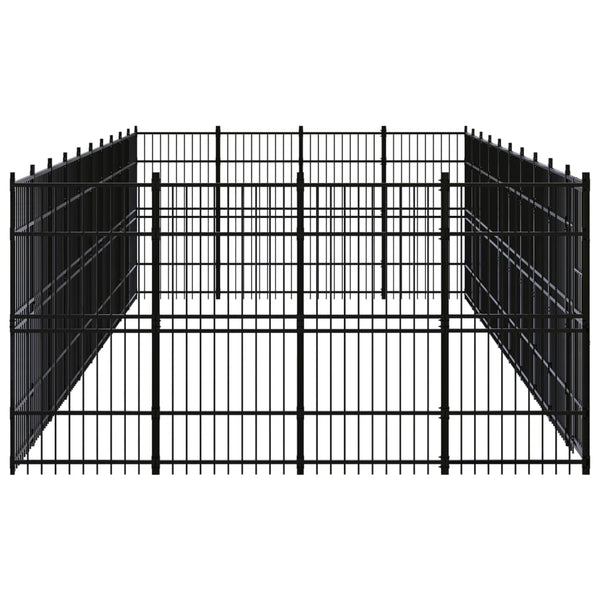 vidaXL Outdoor Dog Kennel Steel 36.86 m²