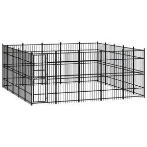 vidaXL Outdoor Dog Kennel Steel 23.04 m²