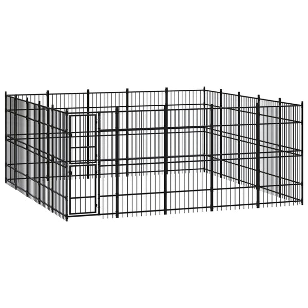 vidaXL Outdoor Dog Kennel Steel 23.04 m²
