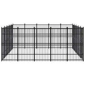 vidaXL Outdoor Dog Kennel Steel 23.04 m²