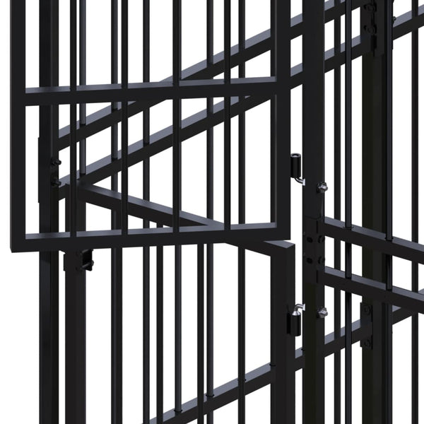 vidaXL Outdoor Dog Kennel Steel 23.04 m²