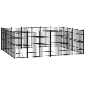 vidaXL Outdoor Dog Kennel Steel 27.65 m²