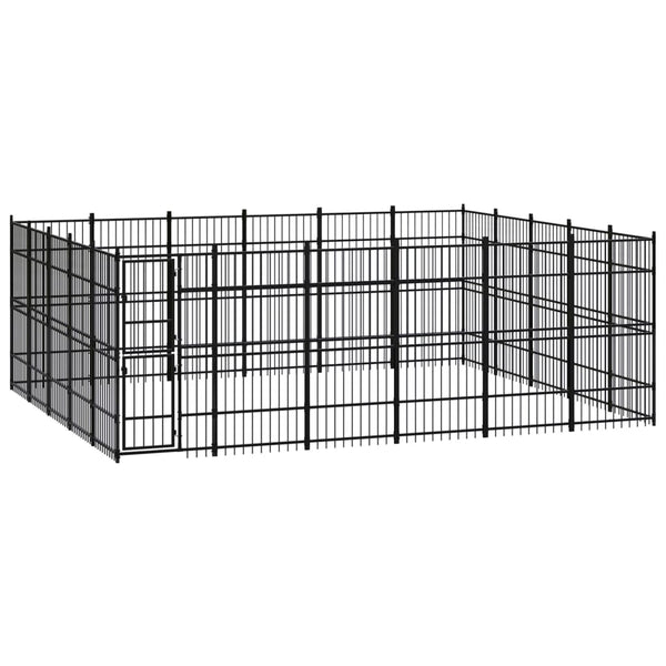 vidaXL Outdoor Dog Kennel Steel 27.65 m²