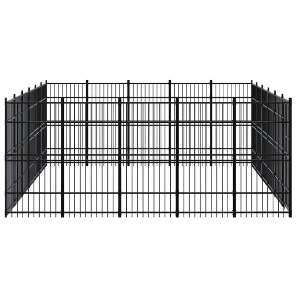 vidaXL Outdoor Dog Kennel Steel 27.65 m²