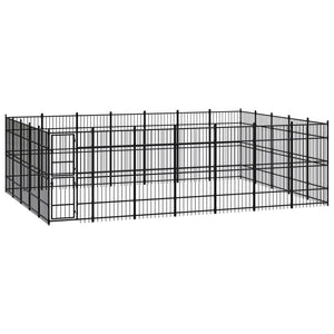 vidaXL Outdoor Dog Kennel Steel 32.26 m²