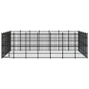vidaXL Outdoor Dog Kennel Steel 32.26 m²