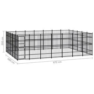 vidaXL Outdoor Dog Kennel Steel 32.26 m²
