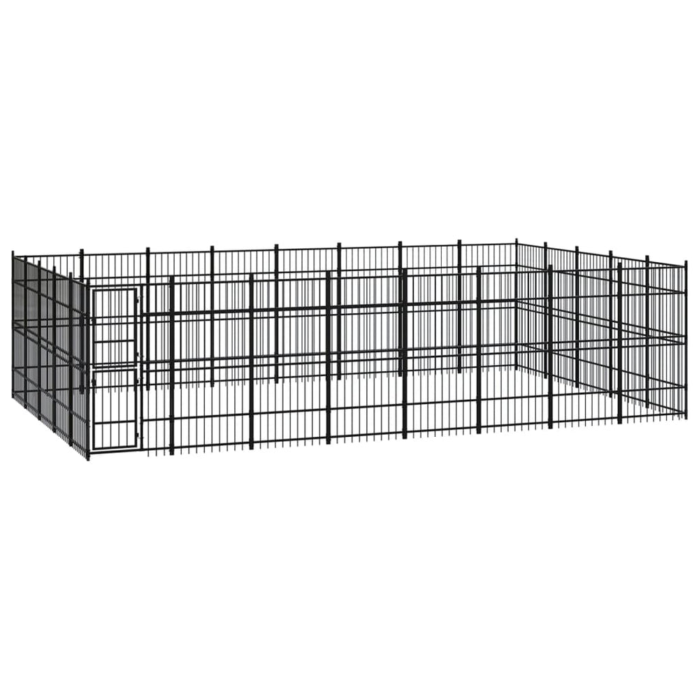 vidaXL Outdoor Dog Kennel Steel 36.86 m²