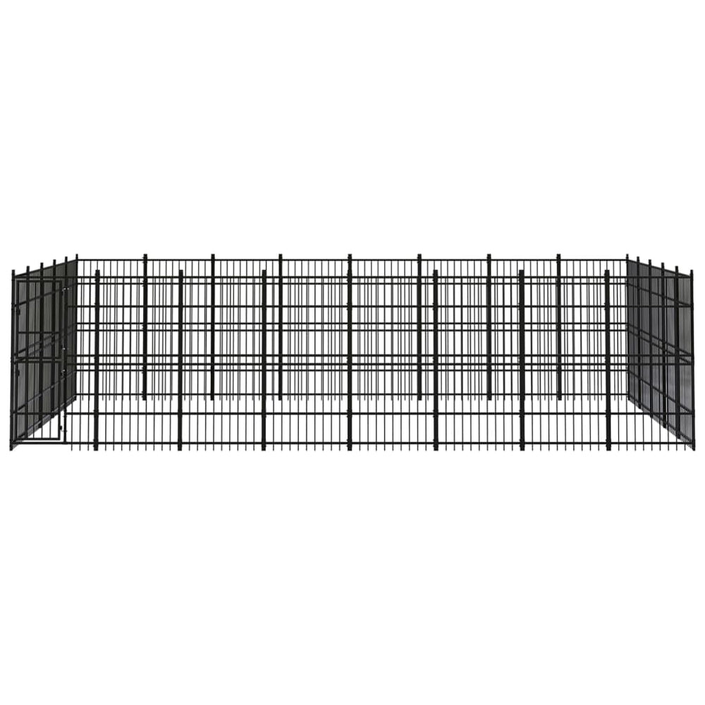 vidaXL Outdoor Dog Kennel Steel 36.86 m²