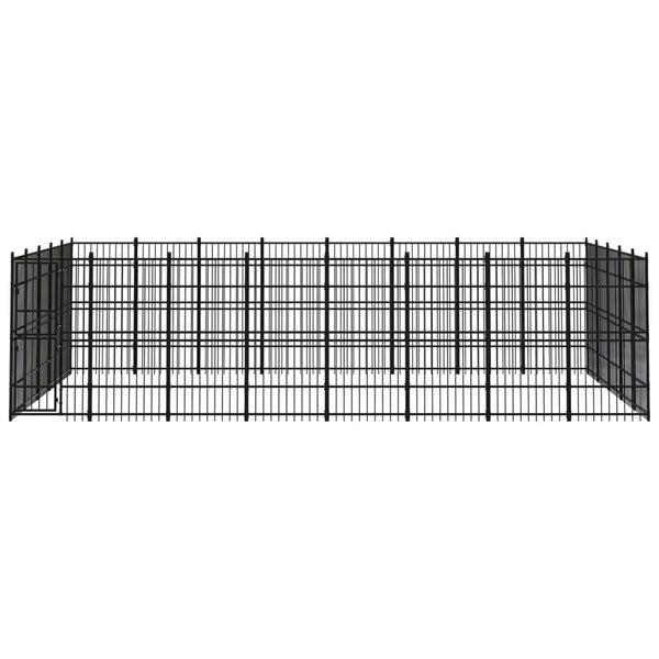 vidaXL Outdoor Dog Kennel Steel 36.86 m²