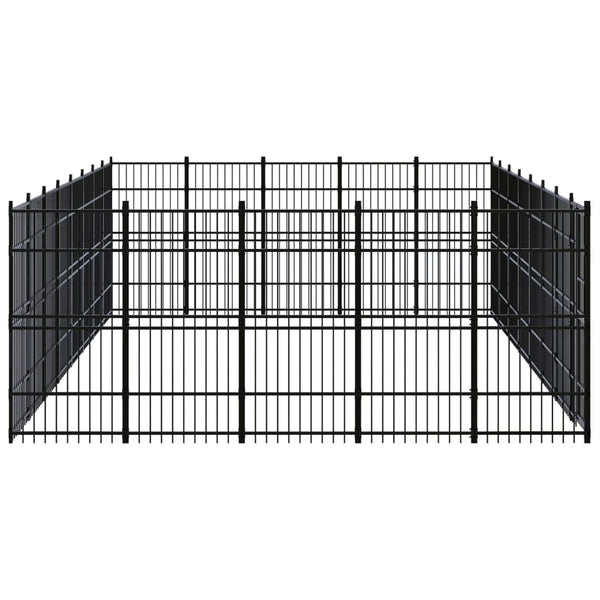 vidaXL Outdoor Dog Kennel Steel 36.86 m²