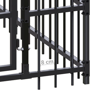 vidaXL Outdoor Dog Kennel Steel 46.08 m²