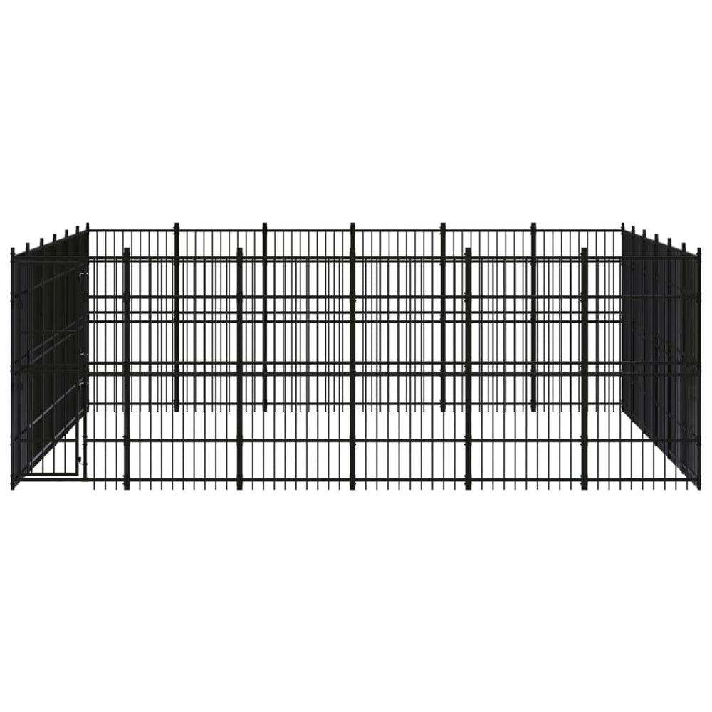 vidaXL Outdoor Dog Kennel Steel 33.18 m²