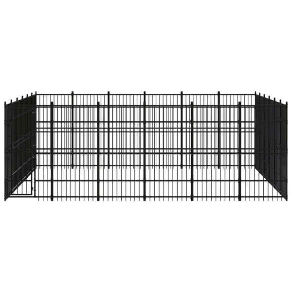 vidaXL Outdoor Dog Kennel Steel 33.18 m²